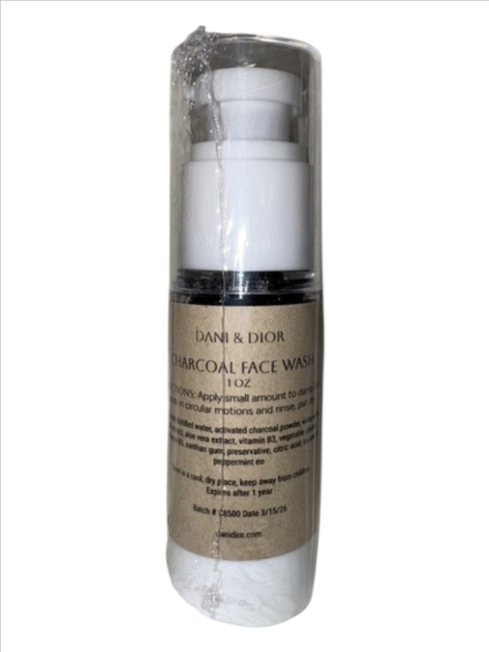 Dani & Dior Charcoal Face Wash - White Bottle NEW